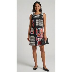 Retro Style Dress Promod Size M Dots Chevron Mandalas Patchwork Mod